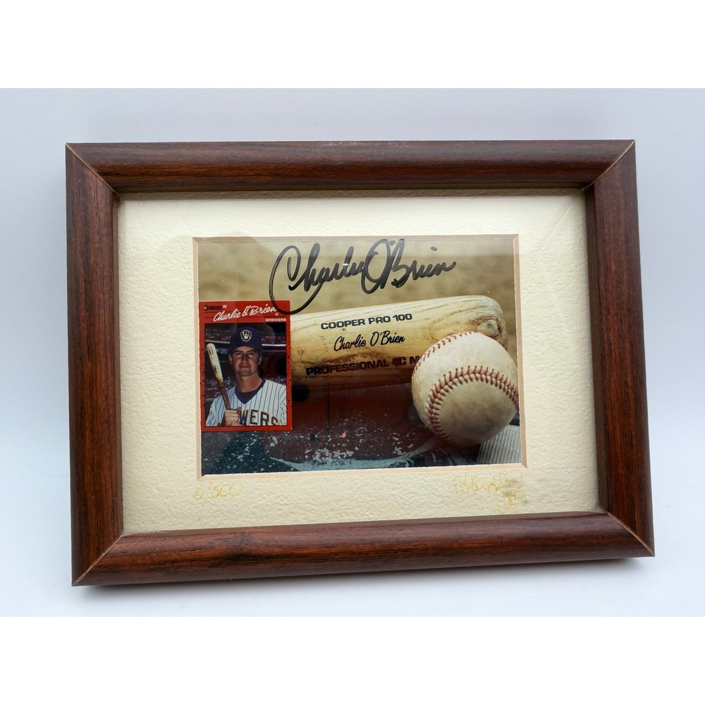 Charlie O'Brien Signed Milwaukee Brewers Framed Photo Limited Edition 5/500